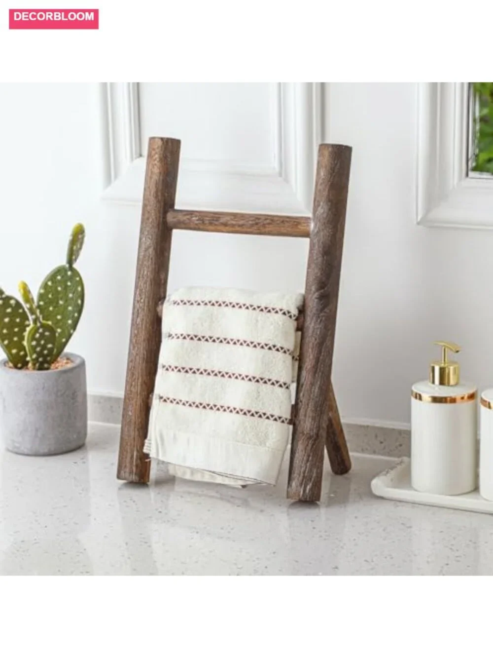 Rustic Farmhouse Wooden Tea Towel Ladder Set of 2 for Bathroom Kitchen